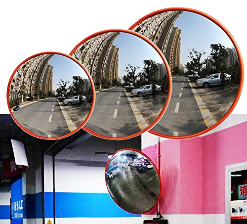 Convex Traffic Mirror for Driveway Warehouse and Garage Safety or Store and Office Security to Eliminate Blind Spots, 130 Degree Blind Spot Mirror with Wall Bracket, Diameter 60CM