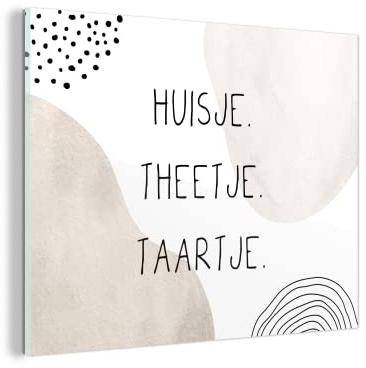 MuchoWow Glasbild Glasfoto Wandbild Bilder Deko 40x30 cm Home - Essen und Trinken - Zitat