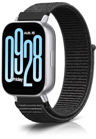 KoGiio Armband für Xiaomi Redmi Watch 5 Lite/Active/S4 Sport/Watch 2/S3, Huawei Watch GT 5/4 46mm, 22mm Nylon Sanft Einstellbares Uhrenarmband Schwarz