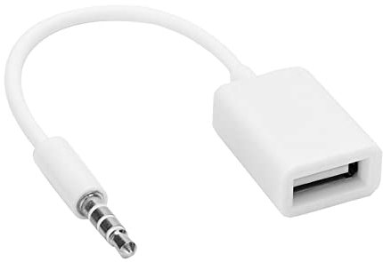 Adaptateur USB vers Aux, USB Femelle vers 3,5 Mm Mâle Jack Adaptateur Audio Prise Adaptateur de Convertisseur de Câble Audio Aux, Adaptateur USB pour Voiture