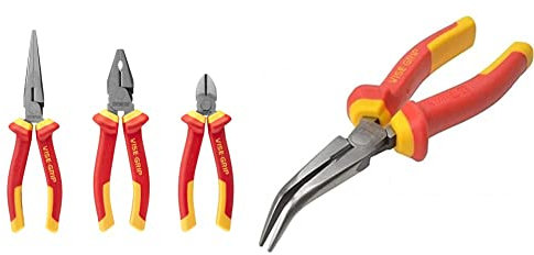 Irwin Visegrip 10505519 VDE Plier Set & 10505870 Visegrip High Leverage Vde Bent Nose Plier, 200mm
