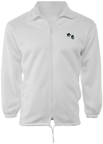 MMK® Adult LAWN Bowling Hooded Polar Jacket Fully Fleece Lined Waterproof Jacket - Unisex Lawn Bowls Club Logo Sport Outdoor BODYWARMER & TROUSERS with Black Logo Bowls (Jacket, XL)