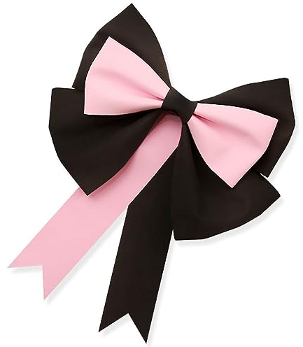 Egurs Schleife Große Rote Schleifen Handgemachte DIY Schleife Riesenschleife für Auto Valentinstag Weihnachten Geschenk Hochzeit Deko und Geburtstag Party Dekoration Schwarz mit Pink 30cm