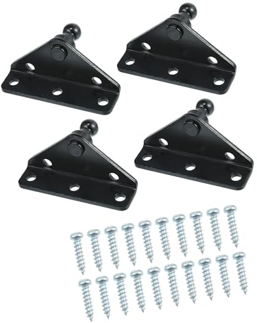 A ABSOPRO Supporto di montaggio per molla a gas per auto con staffa a sfera da 10 mm e 20 viti in metallo nero (set di 4)