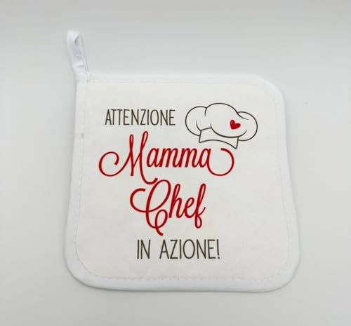 Generico Presina da cucina - presina da cucina Mamma - Idea regalo festa della mamma Mamma Chef in azione!