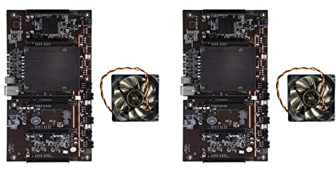 Tlily 2X Placa Base X79 H61 BTC Miner con Ventilador de Refrigeración LGA 2011 DDR3 Compatible 3060 3070 3080 Tarjeta GráFica
