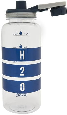 Polar Gear 1.2L Motivational Water Bottle With Straw -SK BPA Free With Time Markings – Running, Sports Bottle - Reusable Bottle for Work, School, Cycling (Indigo)