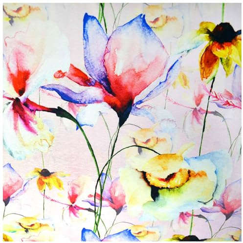 Jersey Sommerblumen ab 1m Viskose Sommerstoff Meterware Digitaldruck Jerseystoff, Motiv:Motiv 8