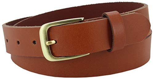 Vascavi ® Ledergürtel aus Rindleder, 3 cm breit und ca. 0,3 cm stark, echt Leder Gürtel, Made in Germany, kürzbar, für Damen und Herren #3-0009fr (100 cm Gesamtlänge 115 cm, Cognac)