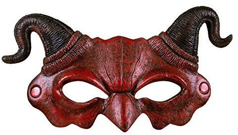 Boland 72254 - Schaum Halbmaske Dämon, Erwachsene, Skelett, Totenkopf, Dungeon, Kostüm, Karneval, Mottoparty, Halloween
