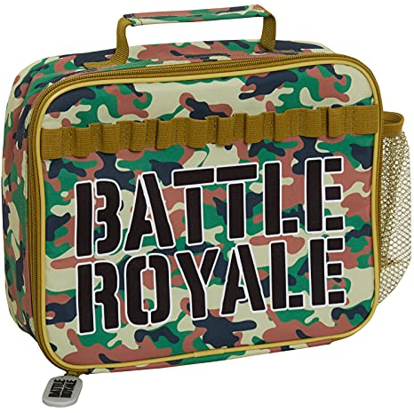 Battle Royale Lunch Bag for Kids Teens Adults Camouflage School Gaming Travel Insulated Lunch Box with Drinks Holder