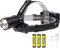 XLENTGEN Linterna Frontal LED Recargable Linterna Cabeza Alta Potencia 50000 Lúmenes XHP70 Impermeable 3 Modos con Batería para Camping Excursión Pesca Caza Ciclismo Acampar Cenderismo