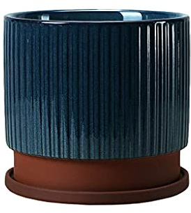 NICETOW Vasos para Plantas de Flores Vaso de cerâmica Azul de 7,87 polegadas Jardim Varanda ao ar Livre Restaurante doméstico Mesa de Centro de escritório Decoração de Mesa Vaso de Flores Grande Vas