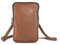 Cas8 LOLA Handytasche zum Umhängen, Smartphonetasche aus 100% Leder mit RFID-Schutz, Umhängetasche für Frauen, 6 Kartenfächer, verstellbarer & abnehmbarer Gurt, cognac