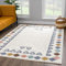 payé Teppich Wohnzimmer Hochflor - 160x230cm - Ethno - Cream Multi - Modern Raute Meliert Muster Skandinavisch Flauschig Kinderzimmer Schlafzimmer Dekoration