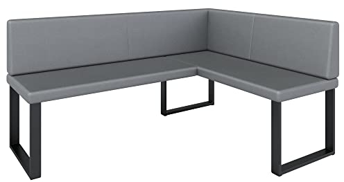 Eckbank Akiko Metal - Eckbankgruppe für Ihrem Esszimmer, Küche modern, Sitzecke, Essecke. Perfekt für Küche, Büro und Rezeption. Solide und Starke Verarbeitung. (Soft 29, 168x128cm rechts)