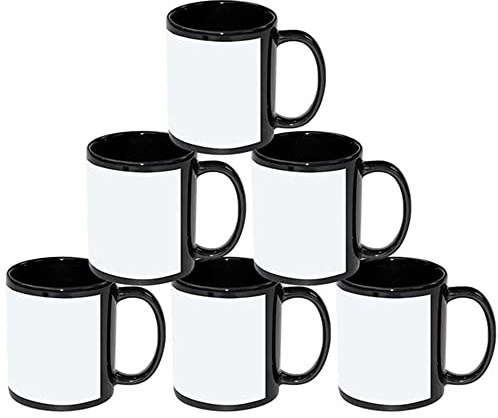 wowsubli 36 Sublimation Mugs 11oz Blank Full Colour Coffee Mug Custom Designs Print & gifts Heat Transfer (Black)