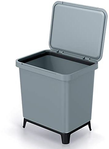 Cubo de reciclaje de forma cuadrada 30L color gris KEDEN