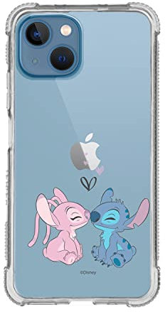 Offizielle Schutzhülle für iPhone 13 von Lilo & Stitch, verstärkt, transparent, zum Schutz Ihres Handys. Wählen Sie die Art der Schutzhülle, die Sie am besten mögen, mit offizieller Disney-Lizenz