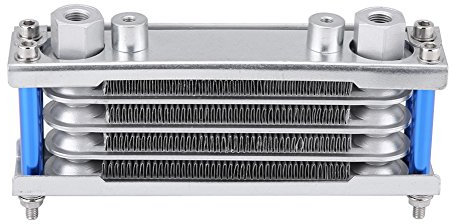 Kit de refroidissement d'huile de moteur de moto universel - Ensemble de radiateur de refroidissement de refroidisseur d'huile de 80 ml pour moto Dirt Bike 50CC-200CC(argent)