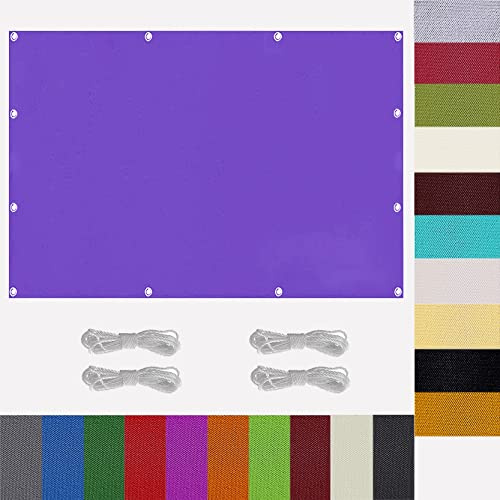 Sonnensegel Rechteckig 5 x 7 m 100% wasserabweisend 98% UV beständig Sonnensegel Schattenspender mit Ösen und Befestigungsseile für Garten Terrasse Camping, Lila