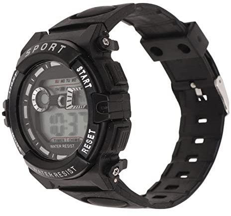 Montre Numérique, Montre électronique Portable pour Hommes en Plein Air, Grand écran Clair, WR50M, étanche pour la Course (Noir)