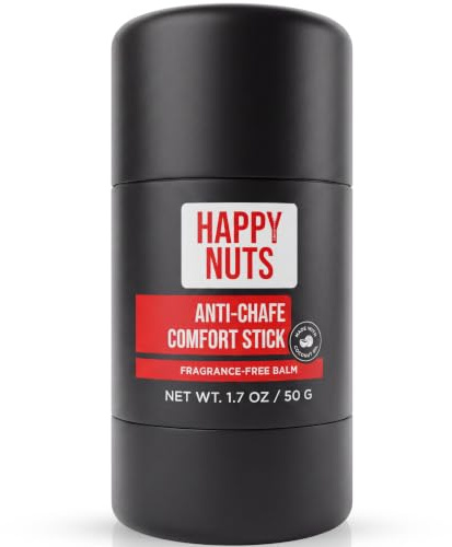 HAPPY NUTS Anti-Chafe Comfort Stick for Men: Ultimate Friction Defense & Chafing Prevention for Active Lifestyles - Perfect for Runners, Cyclists, and Active Men Who Experience Chafing (Unscented)