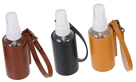 FRCOLOR 3pcs spray bottle skin Bottle with Holder Bottle portable hand washing travel hand soap mini plastic spray bottles empty travel bottle keychain pu liquid key chain