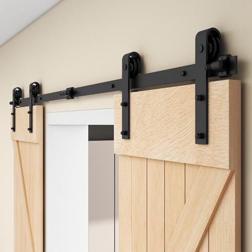 AONAYIOA 7FT/213CM Schiebetüren Beschläge Scheunentür, Robust und Langlebig,geeignet Max. Türbreite beträgt 53.25CM(ohne Tür)