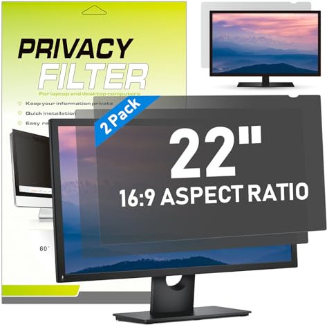 LAMA [2 PACK] 22 Inch Computer Privacy Screen Filter, Universal Computer Monitor Privacy Filters (WxH:19.17x10.78), Anti-Spy/Anti-Scratch/Anti-Glare Protector for Widescreen Monitors(16:9)