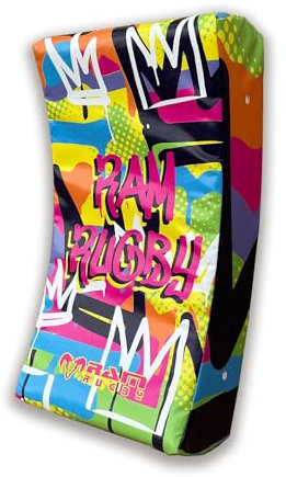 Ram Rugby Graffiti Curve Hit Shield - Contact Pad - Tackle Shield – Club Quality - UK Made for Durability – Medium - Essential Rugby Training Equipment – Great