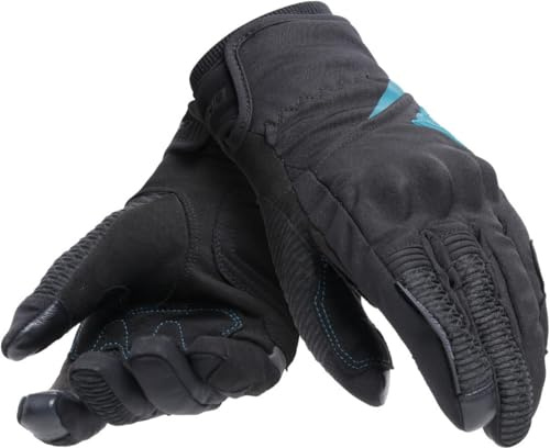 Dainese - Trento D-Dry Gloves Wmn, Winter Motorradhandschuhe, wasserdicht, mit Knöchelschützern, Frau, Schwarz/Ozean Tiefe, XS