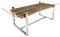 Riess Ambiente Design Glas Esstisch Barracuda - 220cm - Natur Teak - Massivholz schwarz Kufengestell