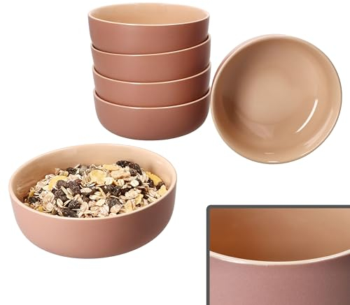 Ritzenhoff & Breker Jasper 6er Set Schale 14,5cm Puder I 360ml I Steingut-Schüssel für 6 Personen I Schälchen für Salat, Suppe, Müsli, Chips & Co. I Geschirr für Frühstück, Mittag & Abendbrot