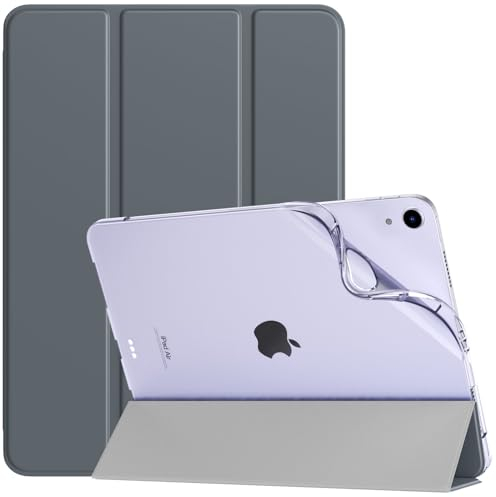 TiMOVO Hülle für iPad Air 11 Zoll (M3/M2-2025/2024), iPad Air 5/4 Hülle 2022/2020 10,9, Schlanke Schutzhülle mit weicher TPU Transluzente Matt Rückseite, Auto Schlaf/Aufwach, Space Grau