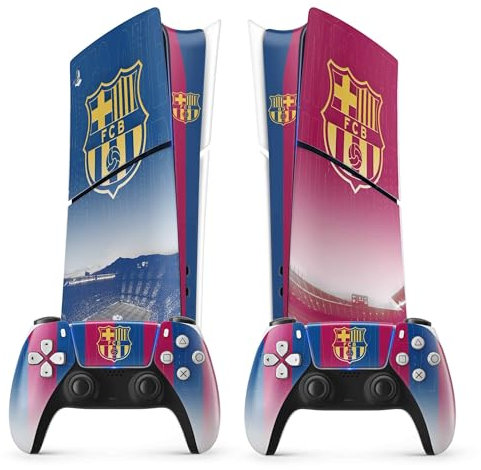 FFrame PS5 Football Sticker, Adhesivo para Playstation 5 Fútbol, Consola y Mando, Slim Digital Edition, Barcelona PS5 Skin (2 Mandos)