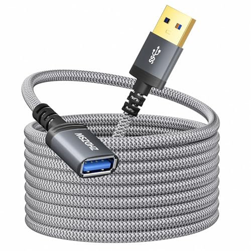Kiuet USB3.0 Extension Cable 1M,Type A Male to Female Extension Cable Braided Compatible with USB Keyboards, Mice, Xbox, Flash Drives, Hard Drives, Printers etc