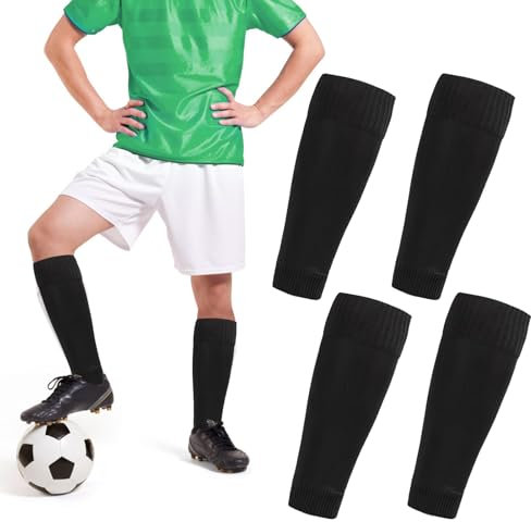 Gain the Edge Football Sock Sleeves - 2 Pairs Compression Socks for Football, Running, Basketball - Black