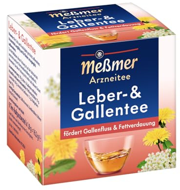 Meßmer Leber- und Gallentee | fördert Gallenfluss & Fettverdauung | Arzneitee | 9 Teebeutel