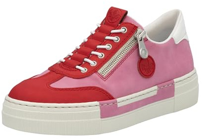 Rieker Damen Schnürhalbschuh in rot-Kombi