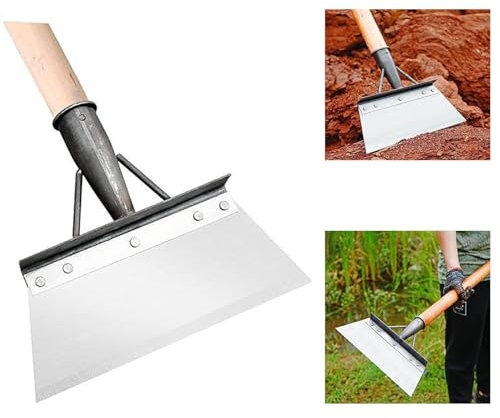 suzmei Garden Shovel Multifunctional Garden Shovel, Outdoor Garden Cleaning Shovel, Multi Functional Garden Shovel, NOT INCLUDED HANDLE, Stainless Steel, Patio Weed Remover Tool (21cm)