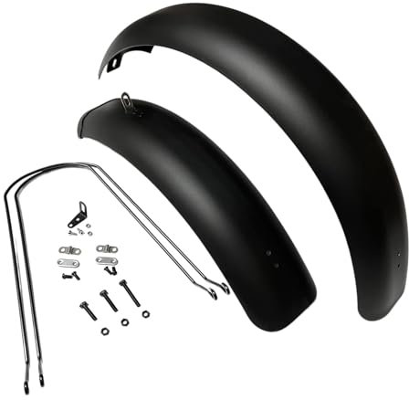 F Fityle Parafango Bici, Parafango per Bici Equitazione, Parafanghi MTB Anteriore e Posteriore per Esterni Robusto e Pratico Parafango Bicicletta per 20 Pollici x 5,0, Set Anteriore e Posteriore