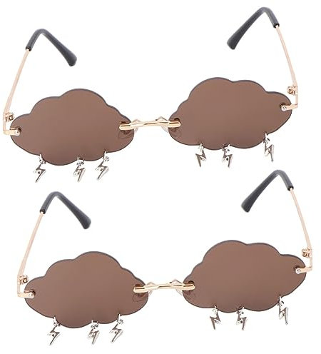 DEARMAMY 2 Paar Cloud-sonnenbrille Zubehör Für Frauen Strandsonnenbrille Für Herren Weihnachts-sonnenbrille Sportsonnenbrillen Für Kinder Weihnachtssonnenbrille Frauen Lustige Brille Damen