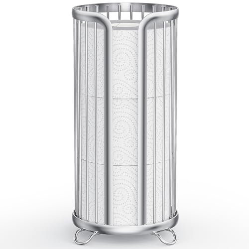 Support de papier toilette, organisateur de papier toilette autonome, solution de rangement minimaliste, réserve Mega Rolls-Argent