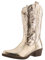 Elara Stivali da Cowboy Donna Motociclista Chunkyrayan 301-A32 Gold PU-37