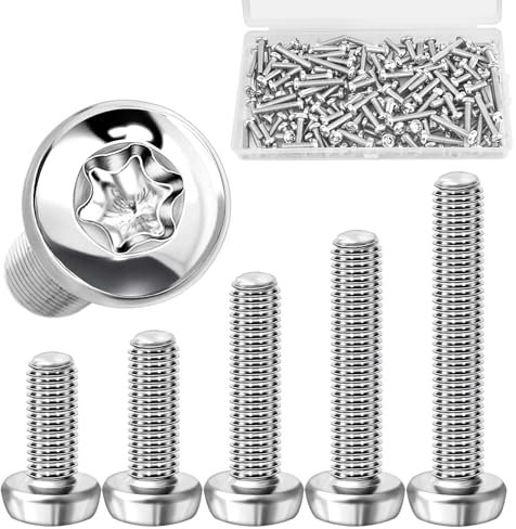 M4 Schrauben Torx 100 Stück Flachkopfschrauben Set Linsenkopfschrauben Set Edelstahl 304 Schrauben Edelstahlschrauben Set 5 verschiedene Größen(10mm 12mm 16mm 20mm 25mm)