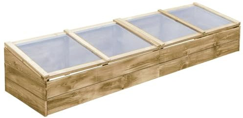 Juroupi Invernadero de Madera de Pino impregnada 200x50x35 cm Invernadero Exterior Grande Tunnel Greenhouse