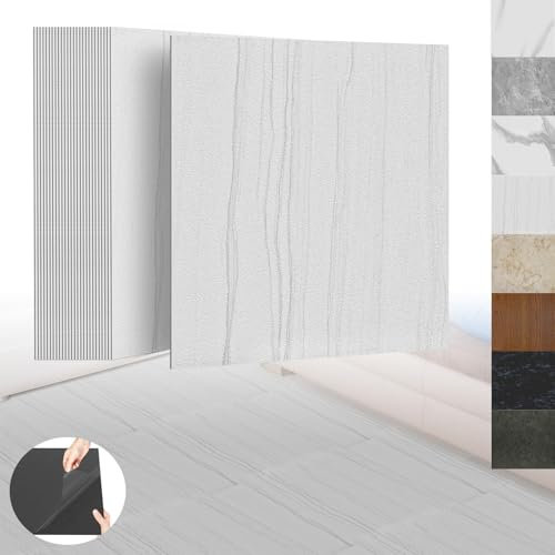 XINZI Piastrelle autoadesive in PVC, per pavimenti in vinile, effetto legno, 108 piastrelle in vinile, 10,04 m², per cucina, soggiorno, grigio chiaro