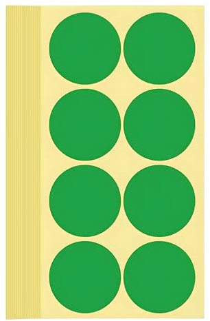 240 Stück Klebepunkte Aufkleber 50 mm Runde Punktaufkleber Farbkodierun Etiketten selbstklebende Markierungspunkte zum Beschriften, Basteln Green Stickers Round Color Coding Labels (Grün 5 cm)