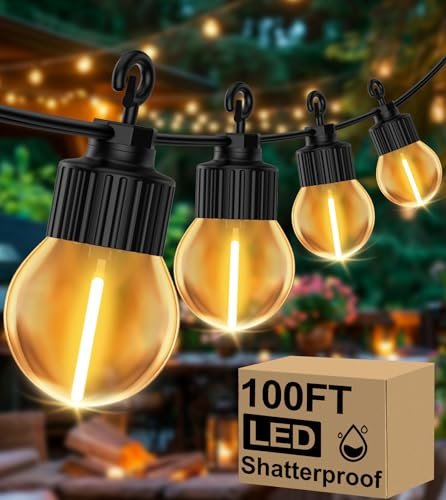 ULIGHTOWN Festoon - Luces para exteriores, 30 m, conectables, para exteriores, con bombillas G40 inastillables, 4 modos y temporizador, IP44 impermeables, luces de jardín alimentadas por red para